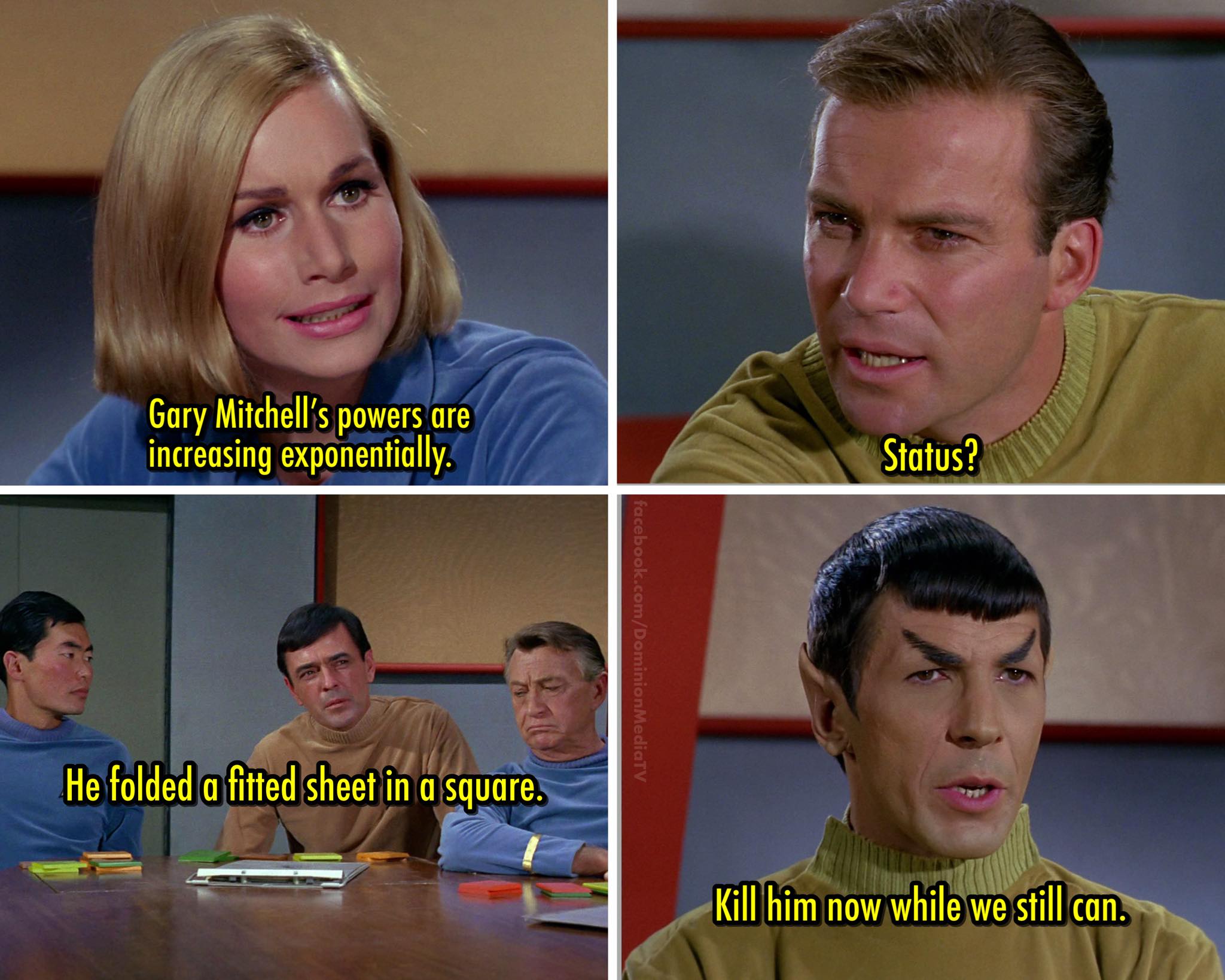 This meme is a play on the iconic Star Trek: The Next Generation episode "The Game" where the crew is trapped in a simulation. The image shows a still from the episode with a caption that reads: "I find your lack of knowledge... terrifying." However, the text is altered to say "I find your lack of knowledge... of Star Trek: The Next Generation trivia... terrifying."